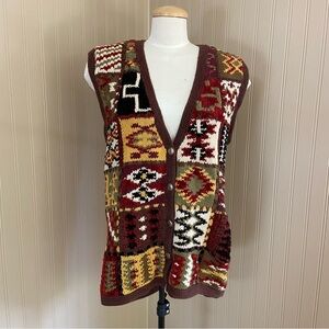 Cambridge Country Store Ramie Cotton Vintage Knit Sweater Vest Size 8